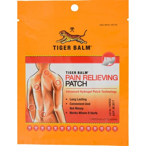 Tiger Balm Pain Relieving Patch Large 4 Each Pack Of 6