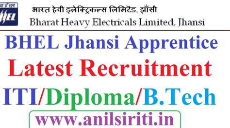 BHEL Jhansi Apprentice Recruitment 2022 Anil Sir ITI