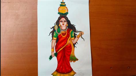 Yellamma Painting Bonalu Drawing Yellamma Thalli Drawing StarMar