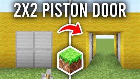 How To Make 2x2 Flush Piston Door In Minecraft Bedrock And Java Youtube