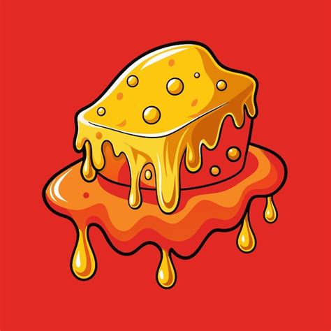 Premium Vector Flowing Melted Cheese Vector Illustration