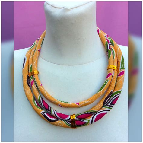 Ankara Rope Necklace Tribal Necklace Statement Necklace African Jewelry African Print