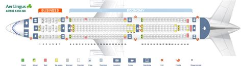 Seat map Airbus A330-300 Aer Lingus. Best seats in plane