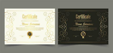 Luxury gold certificate with gold frame color 27423569 Vector Art at ...