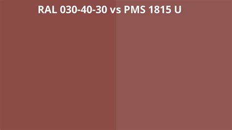 Ral 030 40 30 Vs Pms 1815 U Ral Colour Chart Uk