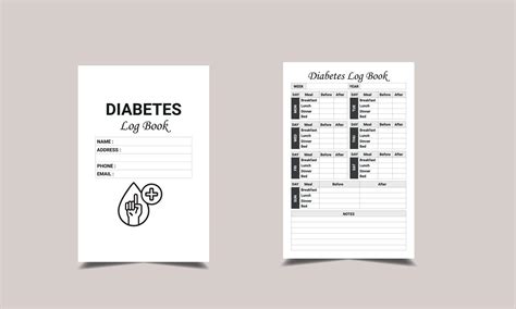 Diabetes Log Book KDP Interior Design Printable Logbook 15569847