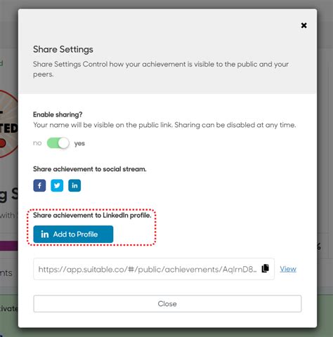 Sharing Badges To Linkedin Via The Web App Suitable