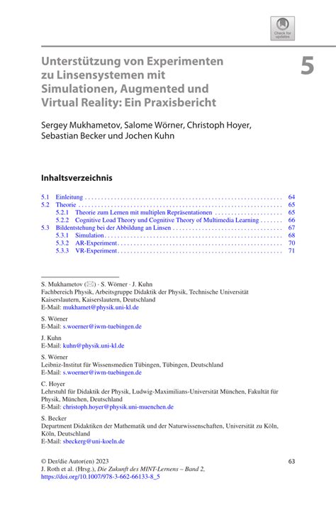 Pdf Unterst Tzung Von Experimenten Zu Linsensystemen Mit Simulationen