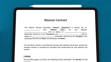 The Working Retainer Agreement Template Free