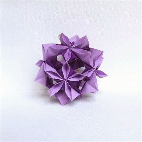 Purple Flower Kusudama Purple Kusudama Paper Flower Origami Etsy Uk