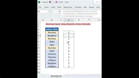 Running Count Using Dynamic Array Formulas In Excel Youtube