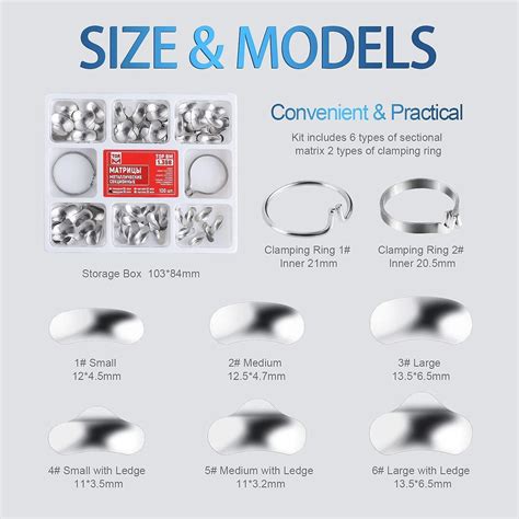 Pcs Dental Sectional Contoured Matrices Matrix Bands Mm