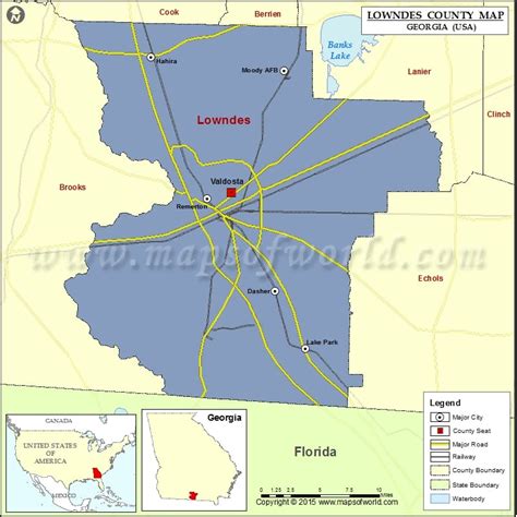 Lowndes County Map Map Of Lowndes County Georgia