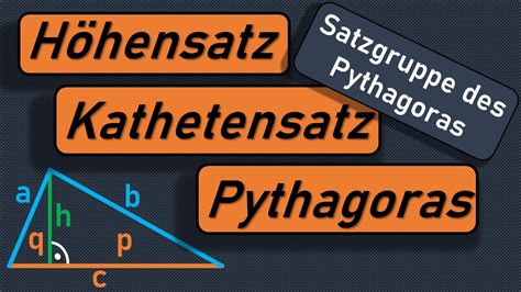 Satz Des Pythagoras Kathetensatz H Hensatz Satzgruppe Des Pythagoras