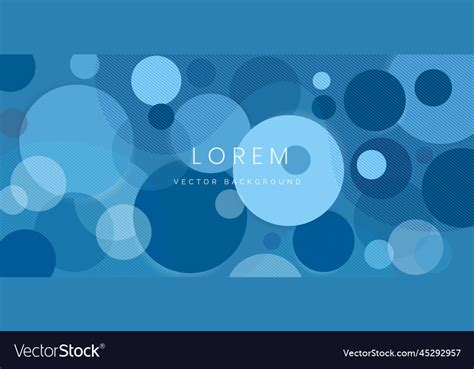 Abstract Circles Blue Overlapping On Blue Vector Image