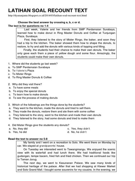 Latihan Soal Recount Text Charles Darwin Nature