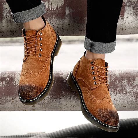 Aliexpress Buy Genuine Leather Men Boots Autumn Winter Ankle