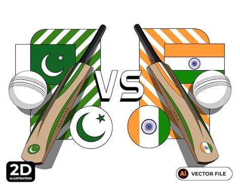 Premium Vector Pakistan Vs India Cricket Match Rival Countries Flags