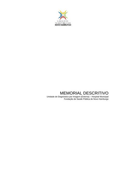 Pdf Memorial Descritivo Unidade De Diagn Stico Por A Execu O