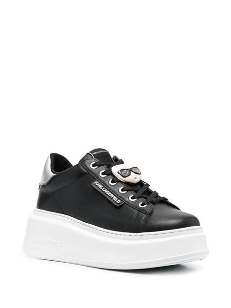 Karl Lagerfeld Ikonik Karl Flatform Sneakers In Black Modesens