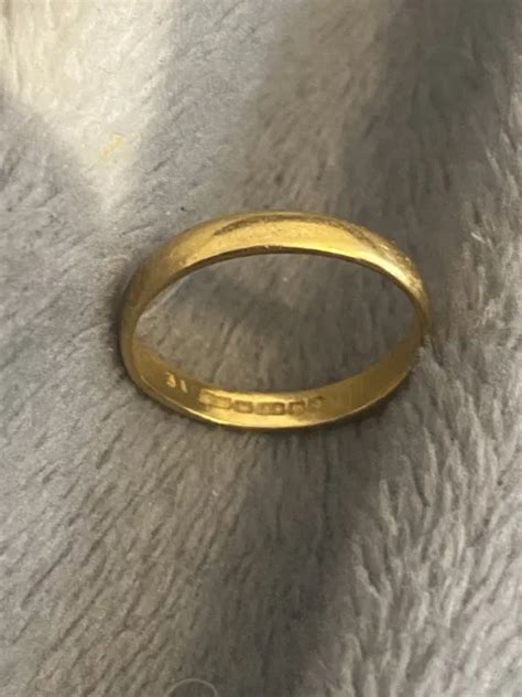 Victorian Ct Gold Wedding Band Ring Hallmarked Grams Size M