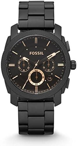 Fossil Machine Chronograph Analog Black Dial And Band Men S Stainless