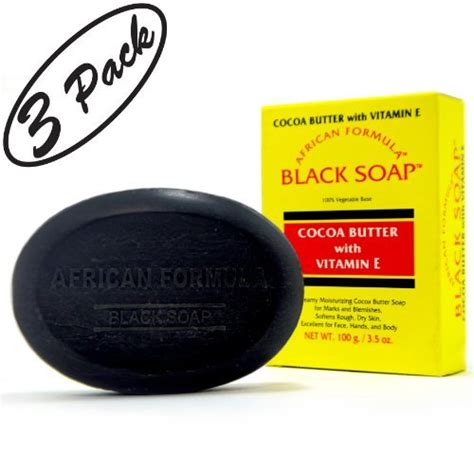 Black Soap African Formula Cocoa Butter Vitamin E Jabon Negro Cacao 3