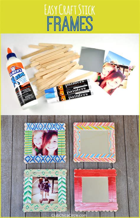 Craft Stick Photo Frames Diy Club Chica Circle Where Crafty Is