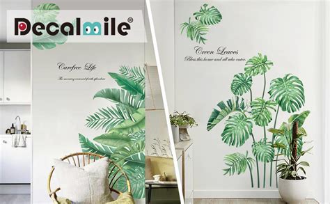 decalmile Stickers Muraux Plante Tropical Autocollant Décoratifs