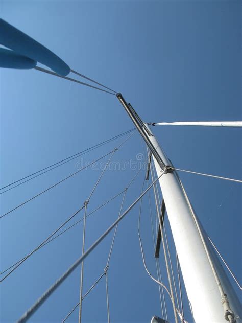 Mast and Rigging of Sailing Boat. Mast Going To the Sky. Stock Photo ...