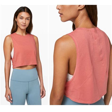 Lululemon Athletica Tops Lululemon Muscle Love Crop Tank Rustic Coral Dye Size Crop Top