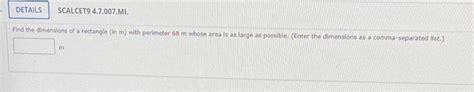 Solved Find The Dimensions Of A Rectangle In Mathrm