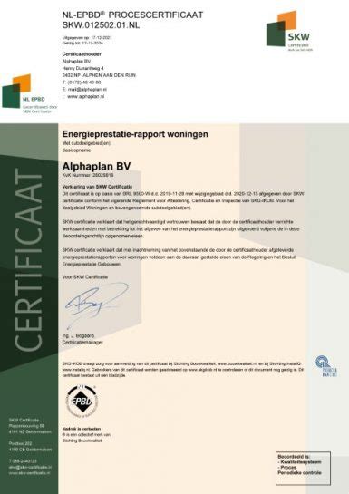 EP W Certificaat Is Verlengd Alphaplan Adviseurs In Bouwen