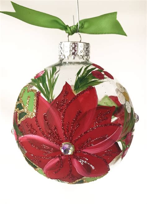 Red Poinsettia Christmas Ornament Handmade Christmas T Etsy