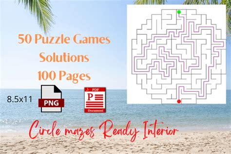 Interior Circle Mazes Puzzle Activity Graphic By Prottayon · Creative