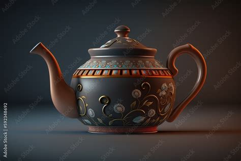 Teapot With Piping Hot Tea Ready To Be Poured Into A Mug Created With Generative Ai Stock
