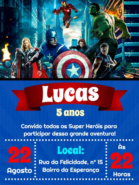 Fazer Convite Online Convite Digital Vingadores Ultimato 01