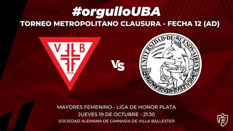 SAG VILLA BALLESTER Vs UBA FECHA 12 CLAUSURA ADELANTO LIGA DE HONOR