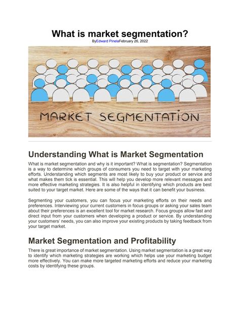 What Is Market Segmentation By Glensec Issuu