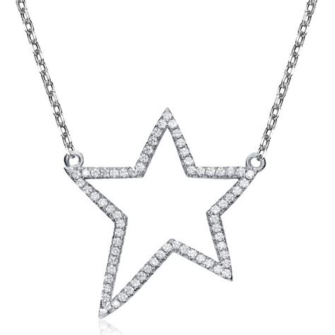 Shop Collette Z Sterling Silver Cubic Zirconia Star-shaped Necklace ...