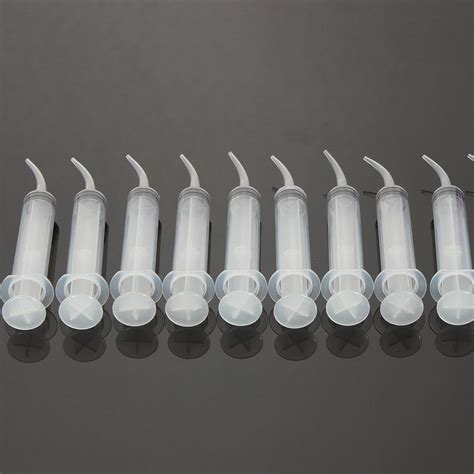 1x Plastic Disposable Oral Dental Lab Irrigation Syringe Curved Tip