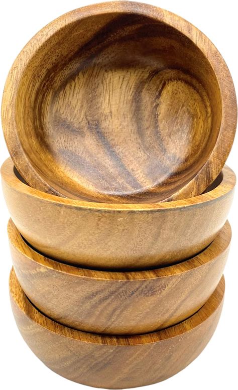 Amazon Uiifan Set Of 40 Wood Small Bowls Unfinished Wood Sauce