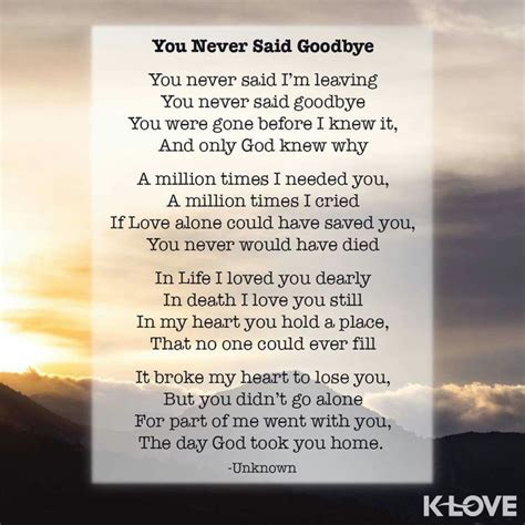 You Never Said Goodbye Grieving Quotes Heaven Quotes Words Of