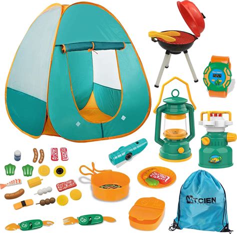 Mitcien Kids Camping Gear Set With Pop Up Play Tent For Girls Outdoor