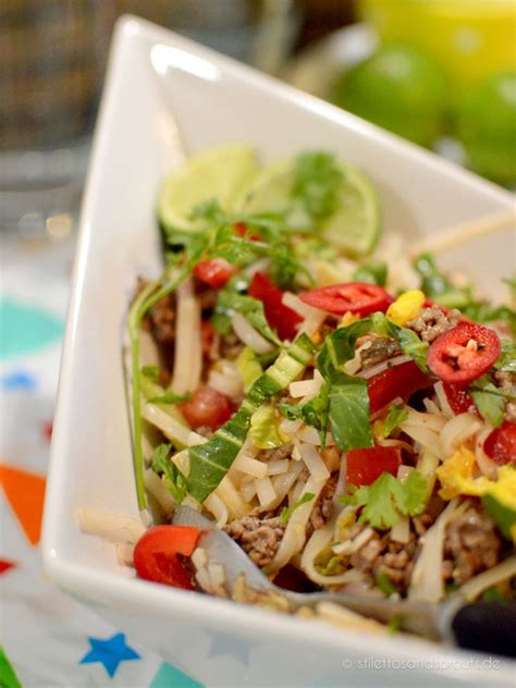 Reisnudelsalat Mit Hackfleisch Und Limette Stilettos Sprouts