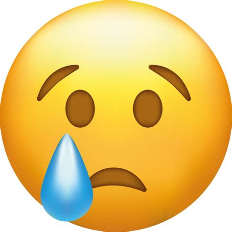 Crying Emoji Sad Emoticon Face With Tear Drop 22932674 Vector Art At Vecteezy