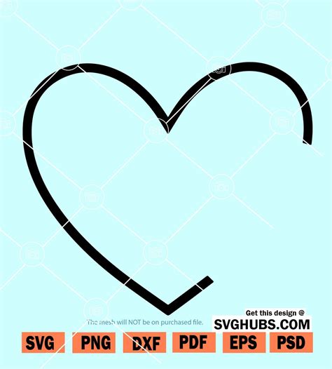 Open Heart Svg Open Heart Shape Svg