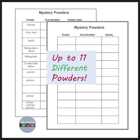 Mystery Powders Lab Chemical Reactions Activity Chemistry Made By