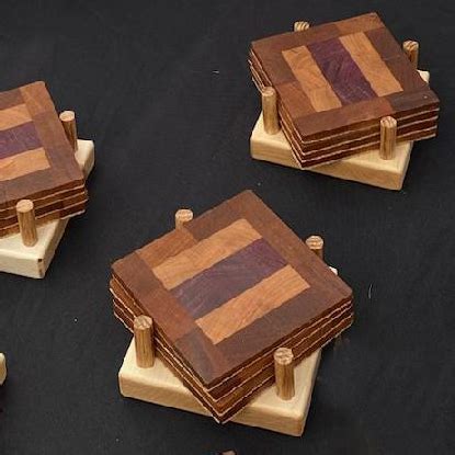 Endgrain Coaster Sets With Holder Kasle Customs