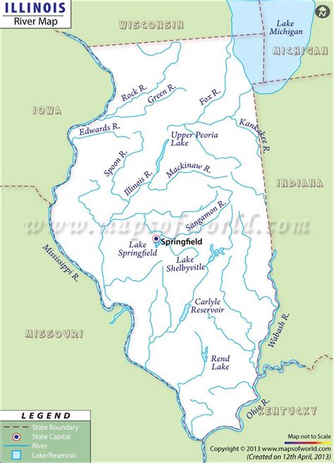 Illinois River Map Wisconsin River, Tennessee River, Delaware River ...